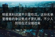 明星黑料这波不只是吃瓜，这份名单里埋着的争议焦点才更扎眼，不少人到现在还没缓过来