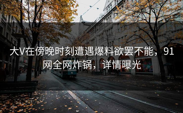 大V在傍晚时刻遭遇爆料欲罢不能，91网全网炸锅，详情曝光