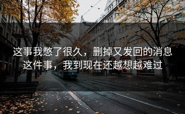 这事我憋了很久，删掉又发回的消息这件事，我到现在还越想越难过