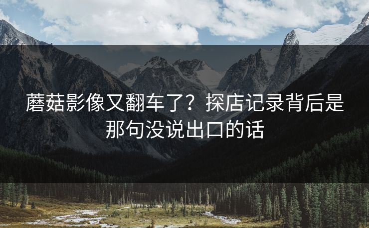 蘑菇影像又翻车了?探店记录背后是那句没说出口的话 蘑菇影像又翻车了?探店记录背后是那句没说出口的话
